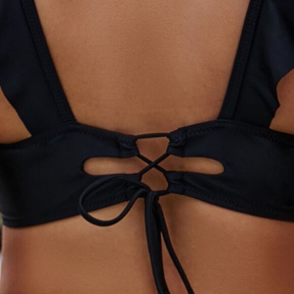 Cicibird Black Ruffle Bikini Swim Top, Size M, NWT - Picture 2 of 8